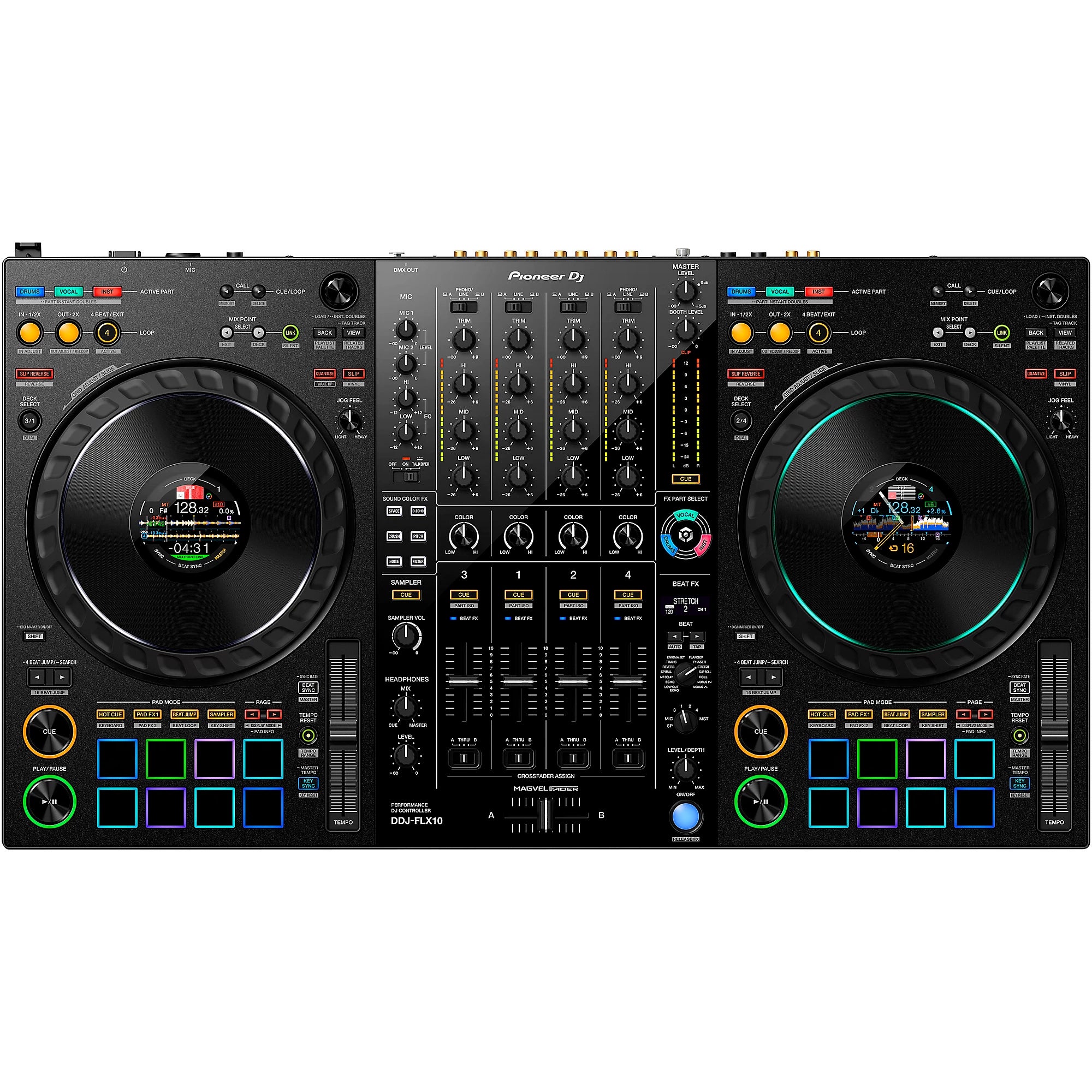 Pioneer DDJ-FLX10 4-Channel DJ Controller -Black